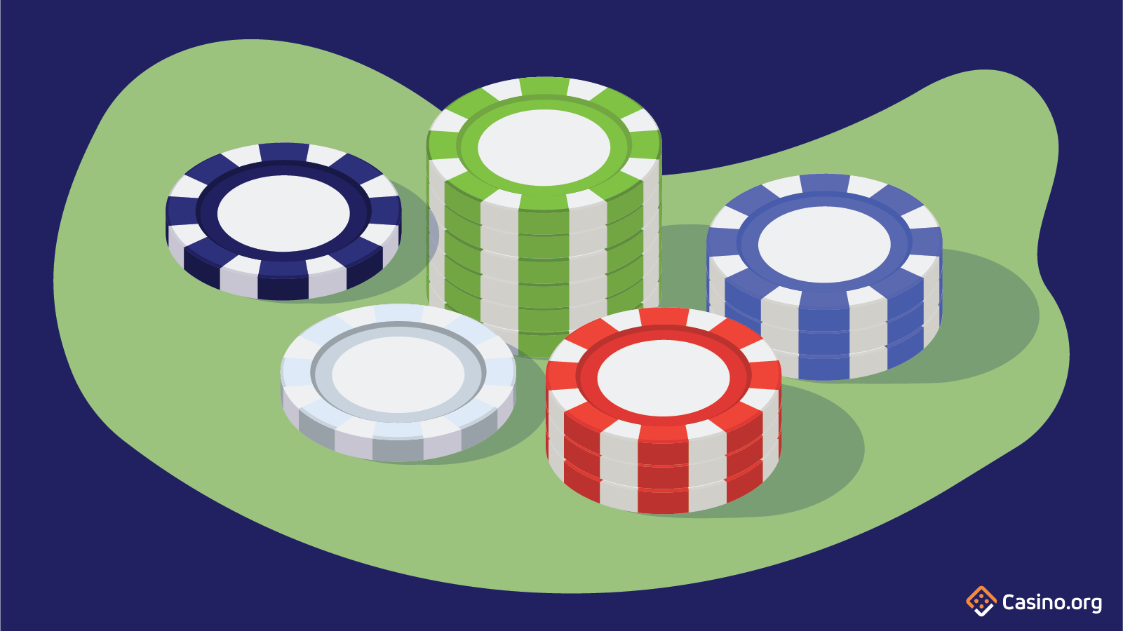 Image of poker chips stacked.